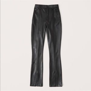 Vegan leather split hem pants